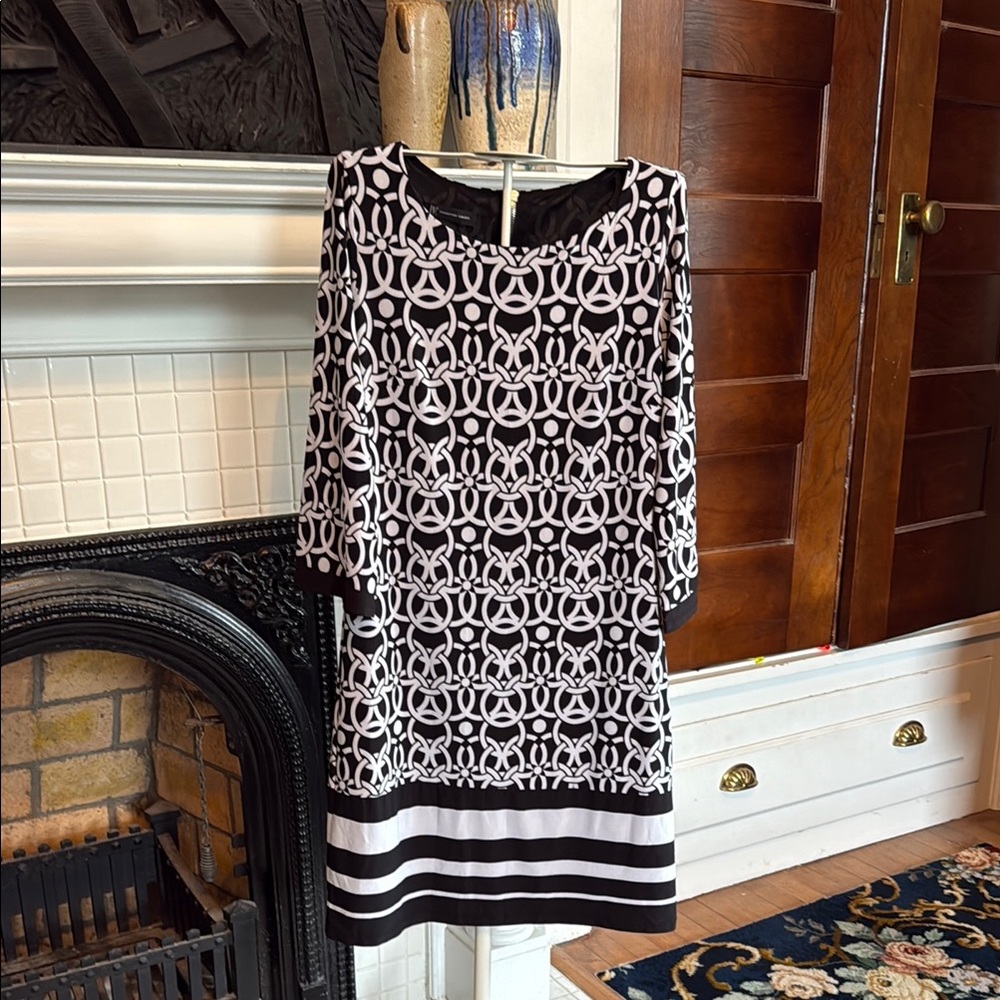 INC International Concepts 3/4 Sleeve Dress in Black‎